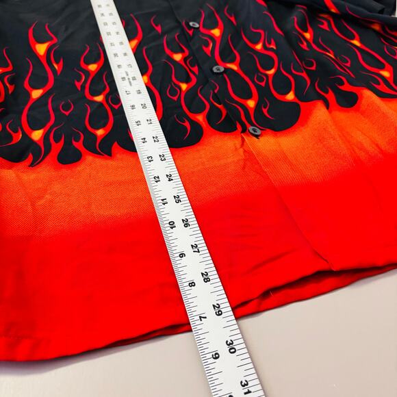 Vintage Elliot Sport Flame Print Button Up Shirt Size Medium Men’s 80’s 90’s - Picture 6 of 7